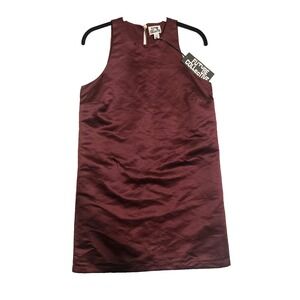 Future Collective Maroon‎ knee length straight sleeveless dress Size XS NWOT